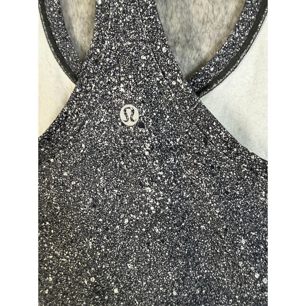 Lululemon Womens Cool Racerback II Black Splatter Size 4 Tank Top Athletic - Picture 4 of 6